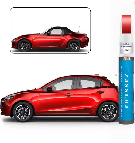 Car Touch Up Paint(Soul Red Crystal Metallic(46V)) for Mazda, Car Paint Scratch Repair Kit, Quick & 