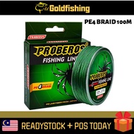 GoldFishing 100M PE Braided Fishing Line 4 Stands 60 70 80 100LB