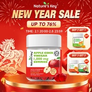 Nature's Key Halal Apple Cider Vinegar Gummies 1000mg  Digestion Natural Cleanse Supplement Gummie H