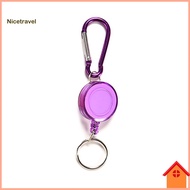 [Ni] Retractable Ski Pass ID Card Badge Reel Holder Carabiner Recoil Key Chain Ring