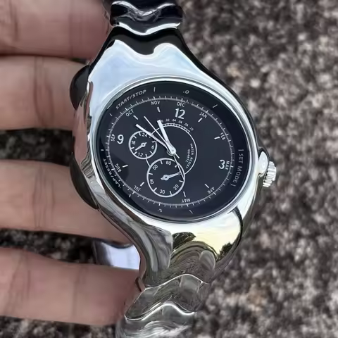 Hot sell Alien Y2k Dial Twisted Case Oval Quartz Watch Mens Special Ellipse Creative Alien Shape Fas