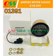 AMPERE METER GAUGE 24V GEN VLT-24V RANGE 0-50 AMPERE GAUGE METER