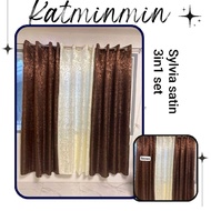 sylvia satin 3in1set ring curtain 5ft to 10ft