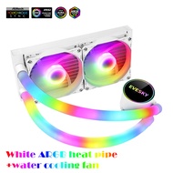 MINGSU Ice Age 240 ARGB integrated water cooling พัดลมหม้อน้ำ CPU สีขาว ARGB ท่อความร้อน + พัดลมระบ