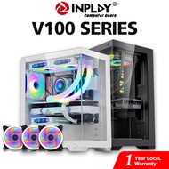 INPLAY Pc Case Gaming Computer Case with Fan White Glass Seaview Palace Mini PC Set Table Tecware