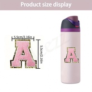 2 Pieces Self-Adhesive Chenille Letter Patch, Suitable for Owala Thermal Insulation Stainless Steel 