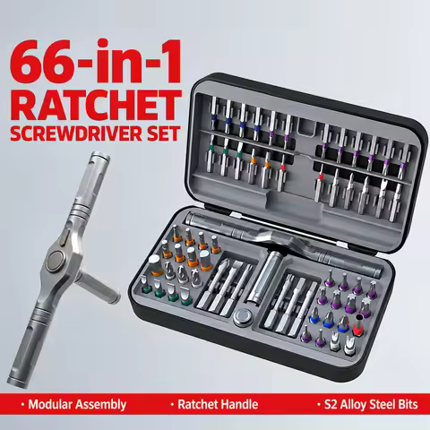 66 in 1 Precision Ratchet Screwdriver Set S2 Steel Bits Phone Electronics Repair Tool Kit Multi Func