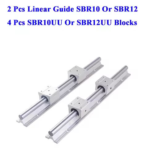 SBR Linear Rail SBR10 SBR12 250-1000mm 2Pcs Linear Guide SBR10 Or SBR12 +4Pcs SBR10UU or SBR12UU Blo