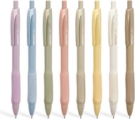 WRITECH Fine Point Gel Pens: Aesthetic Morandi Barrel Soft Grip with 0.5mm Retractable Black Ink No 