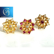 Dasmitha octagon flower design 16carat gold 9mm