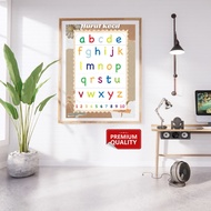 PREMIUM Poster Aesthetic Seri Abjad Alfabet Angka Belajar Anak Anak Balita Paud TK SD Kertas Tebal U