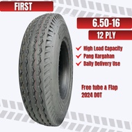 6.50-16 Tire Brandnew 2024 DOT Heavy Duty w/ FREE Tube & Flap | Pang Truck/Jeep Long Mileage