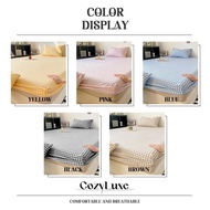 CozyLuxe 890TC Checkered Bedsheet Set 100% Cotton Breathable & Smooth Single to King Size