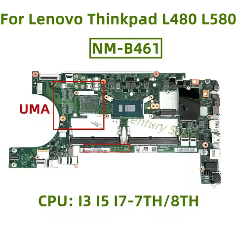 NM-B461 motherboard for Lenovo Thinkpad L480 L580 EL480 EL580 Laptop with CPU: I3 I5 I7-7TH/8TH UMA