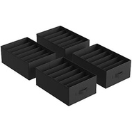 SONGMICS Set of 2 Large Size Wardrobe Clothes Organizers, 6-Compartment Foldable Drawer Organizers w