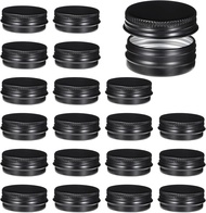 Small Tins with Lids 20 Pcs 0.5 Oz 15ml Round Aluminum Tin Cans Travel Sized Leakproof Lip Balm Cont