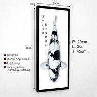 Hiasan Dinding Ikan Koi Lukisan Jepang Tancho Maruten Kohaku Goromo