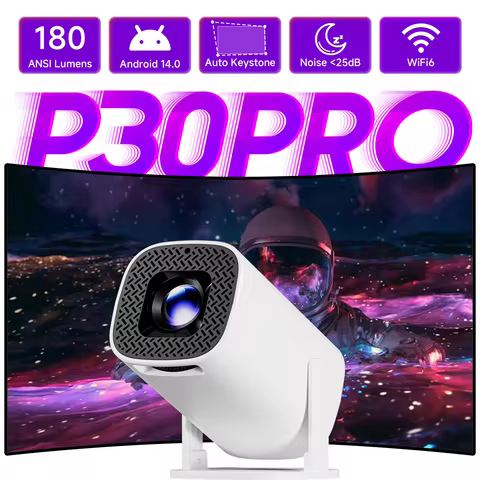 TOPSION NEW P30PRO Android 14 Smart Mini Projector 4K HD Video WiFi 6 BT5.0 Native 720p Home Theater