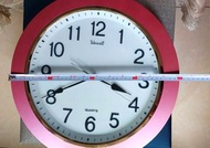 Telesonic Quartz 16吋 時鐘 玫瑰粉 金邊 指針型 靜音 桃紅