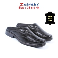 Zeintin - Sepatu Sandal Bustong Slip On Pria Bustong Pria Sepatu Selop Pria Kulit Asli Sendal Tutong