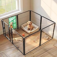 FXW AuraSpace Pro Acrylic & Wire Mesh Indoor Dog Playpen, 24" Height 8 Panels Metal Dog Pen for Pupp