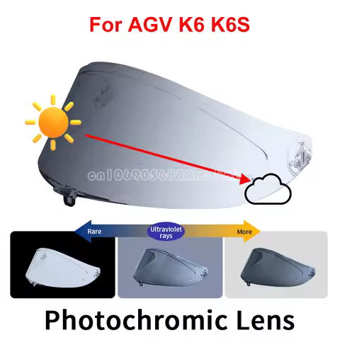 Photochromic Visor for AGV K6 K6s Helmet Glasses Screen Shield Windshield Accessories Parts Autochro