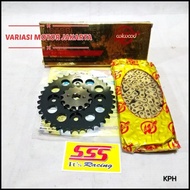 Gear Set Sss Hitam 428 Kharisma Supra X 125 Rantai Willwood