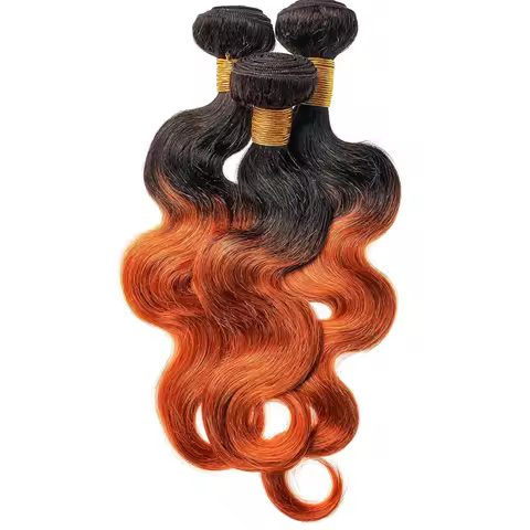 T1b/350 Ombre Ginger Body Wave Bundles Human Hair Body Wave 100% Brazilian Virgin Raw 1/2/3/4 Human 