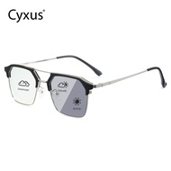 [LOCAL SELLER] Cyxus Photochromic Sunglasses for Women and Men Metal Square Frame Blue Light Glasses