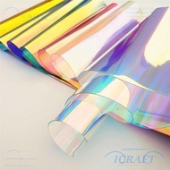 CRAFTML Rainbow Film Vinyl, Shiny Transparent Iridescent Film, DIY Candy Color 20*95CM Tarpaulin Bow