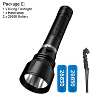 Asafee D858 XHP70 LED Super Bright Diving Flashlight Torch Safety Light Scuba Underwater 1800LM Magn