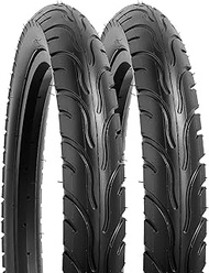 YUNSCM 2-PCS 18" Bike Tires 18x2.4/64-355 60 TPI and 18" Bike Tubes Schrader Valve with 2 Rim Strips