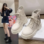 ZZSkinny Boots Booties2023New Autumn Fleece-Lined Platform Small Height Increasing Fried Street Dr. Martens Boots Femal