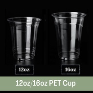 12oz (92mm)/16oz (98mm) PET Cup/ Boba Milk Tea Cup/ Dome Lid Flat Lid  Strawless Lid (Cup & Lid Sold