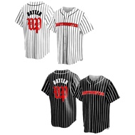 Baby monster striped number baseball Jersey kpop babymonster korea ruka pharita asa aahyeon rami ror