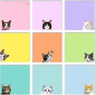 9pcs Cute Cat Shaped Sticky Notes Set, 3"X3" Black Cat Self-Adhesive Memo Pads, Fun Sticky Note Set,