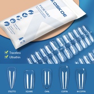 UR SUGAR 120Pcs/Bag Fake Nail Tips Press on False Nail Full Cover Coffin Semi-Frosted Nail Capsule S