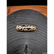 MATA DZI Yellow 9 Eyes Blessed Tibetan Stone 38mm E2957