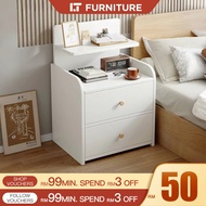 Side Table Wood Nightstand Bedroom Table Meja Tepi Katil Bedside Table Heightened Design Storage Rac