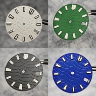 WX 28.5mm Watch Dial C3 Green Luminous Wave Pattern Watch Faces Watches Replacement Accessories For 