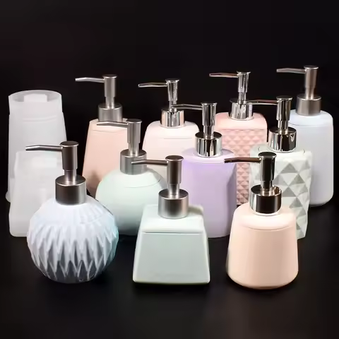 European Pressing Bottle Lotion Bottle Silicone Mold Hand Sanitizer Bottle DIY Glue Bathroom Ornamen