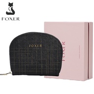 Foxer wallets for women small size wallet coin purse card holder split cowhide leather wallet
