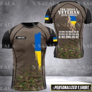 Ukraine Ukrainian Soldier-ARMY-VETERAN Country Flag 3D Printed High Quality T-shirt Summer Round Nec