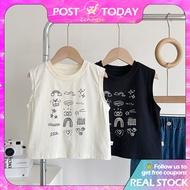 Ready Stock Kids Tshirts Pencil Graffiti Tshirts Boy Girl Tshirts sleeveless Korean Loose