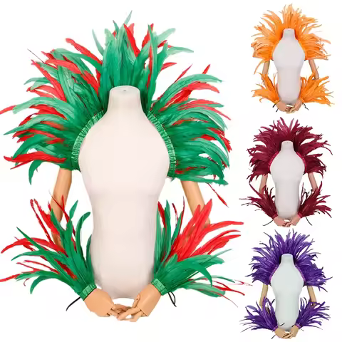 Halloween Punk Cosplay Party Elegant Womens Shawl Feather Masked Ball Carnival Y2k Scarf Red Scarf P