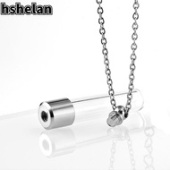 HSHELAN Glass Bottle Necklace, Fillable with Chain Wishing Bottle, Keepsake DIY Transparent Glass Me