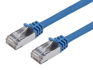 Monoprice Cat7 1ft Blue Patch Cable Double Shielded (S/FTP) 26AWG 10G Pure Bare Copper Snagless RJ45