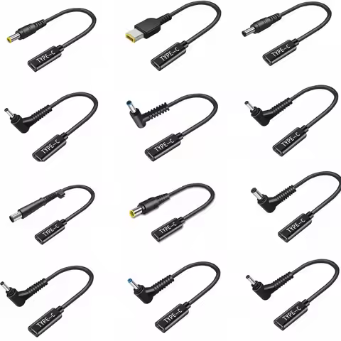Type C Female to DC Adapter PD 65W Power Supply Charger Converter Cable for Lenovo HP Samsung Dell L
