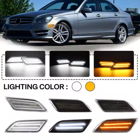 LED Fender Driving Side Marker Front Bumper Indicator Light For Mercedes Benz C-Class W204 C250 C300