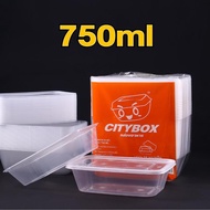 ซื้อ 3 แพ็ค แถมฟรี 1 แพ็ค  รวม 100 ใบ! กล่องอาหารพร้อมฝา City แบบหนาพิเศษ  R500/R650/R750/R1000 เข้า